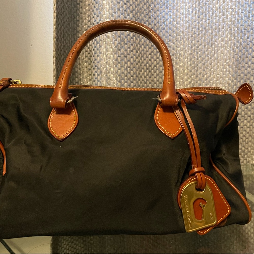 Vintage Dooney & Bourke Nylon Black and Brown Bag